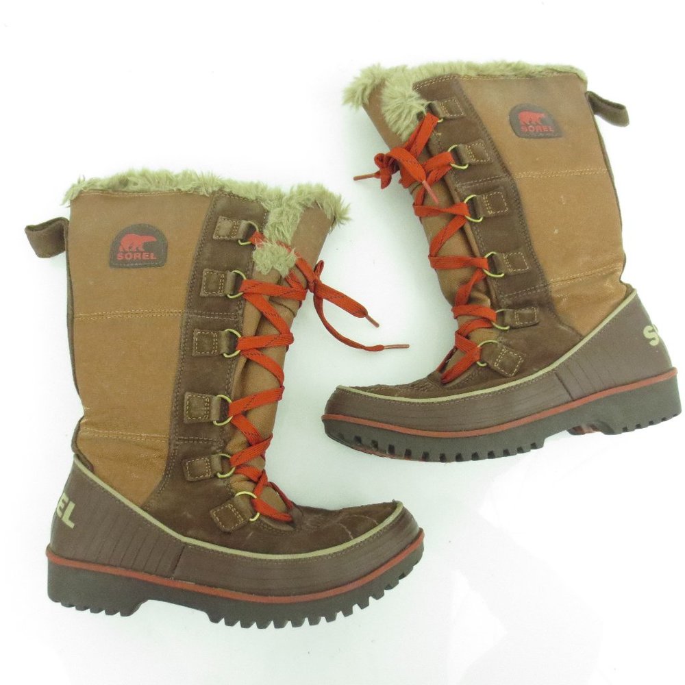 Sorel Tivoli Brown Fleece Tall Winter Snow Boots Women's NL2094-256
